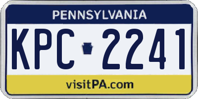 PA license plate KPC2241