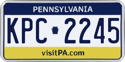 PA license plate KPC2245