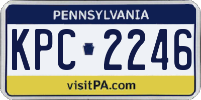 PA license plate KPC2246