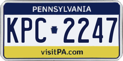 PA license plate KPC2247