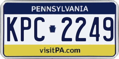 PA license plate KPC2249