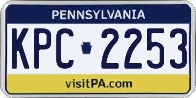 PA license plate KPC2253
