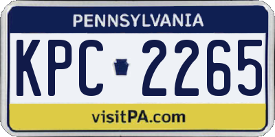 PA license plate KPC2265