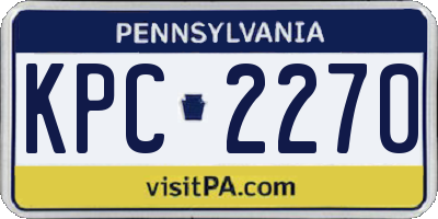 PA license plate KPC2270