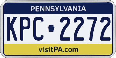PA license plate KPC2272