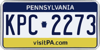 PA license plate KPC2273