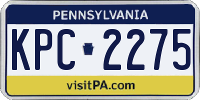 PA license plate KPC2275