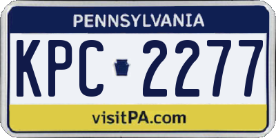 PA license plate KPC2277