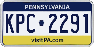 PA license plate KPC2291