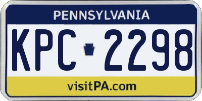 PA license plate KPC2298