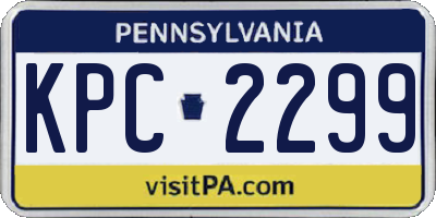 PA license plate KPC2299