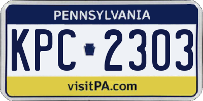 PA license plate KPC2303