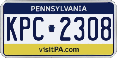 PA license plate KPC2308