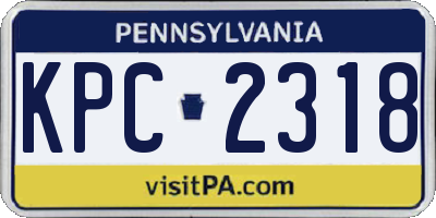 PA license plate KPC2318