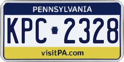 PA license plate KPC2328