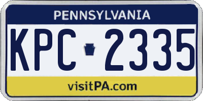 PA license plate KPC2335