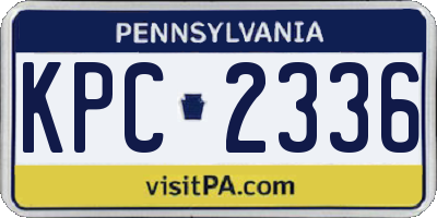 PA license plate KPC2336