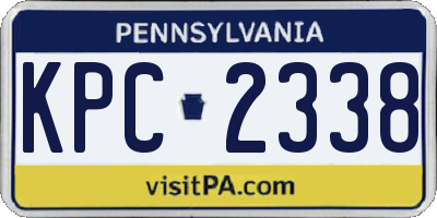 PA license plate KPC2338