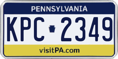 PA license plate KPC2349