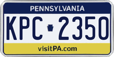 PA license plate KPC2350