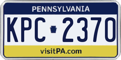 PA license plate KPC2370