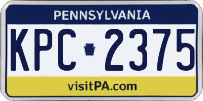 PA license plate KPC2375