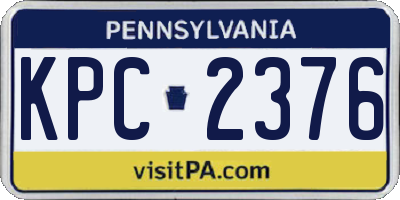 PA license plate KPC2376