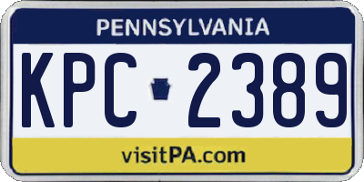 PA license plate KPC2389