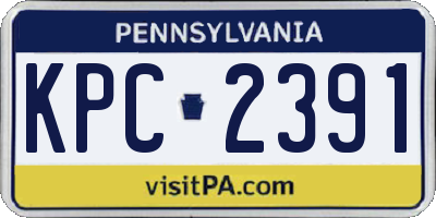PA license plate KPC2391
