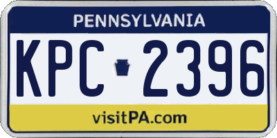 PA license plate KPC2396