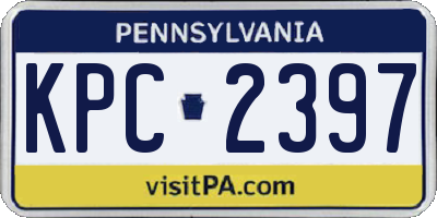 PA license plate KPC2397