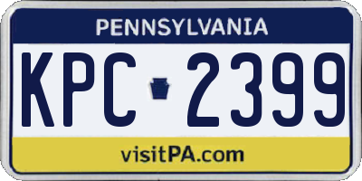 PA license plate KPC2399