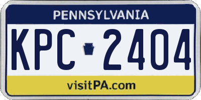 PA license plate KPC2404