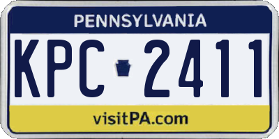 PA license plate KPC2411