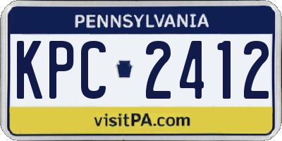 PA license plate KPC2412