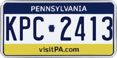 PA license plate KPC2413