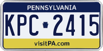 PA license plate KPC2415