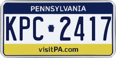 PA license plate KPC2417