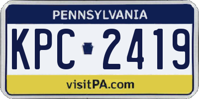 PA license plate KPC2419