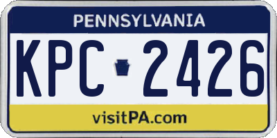 PA license plate KPC2426