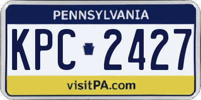 PA license plate KPC2427
