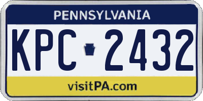 PA license plate KPC2432