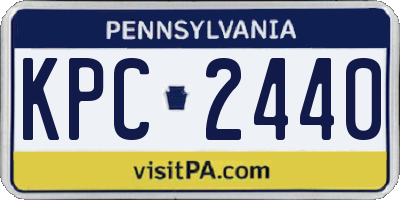 PA license plate KPC2440