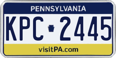 PA license plate KPC2445