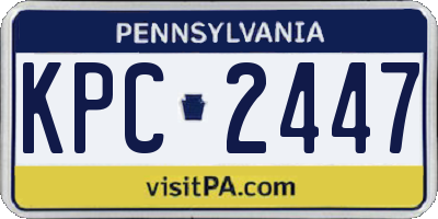 PA license plate KPC2447