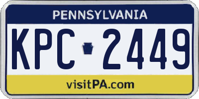 PA license plate KPC2449