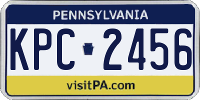 PA license plate KPC2456