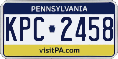 PA license plate KPC2458