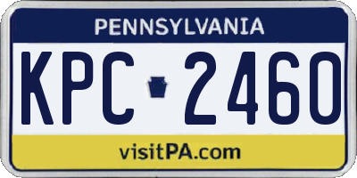 PA license plate KPC2460