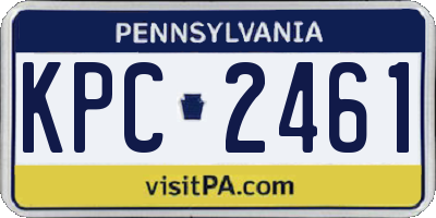 PA license plate KPC2461